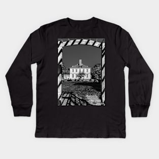 Prescott House in B & W Kids Long Sleeve T-Shirt